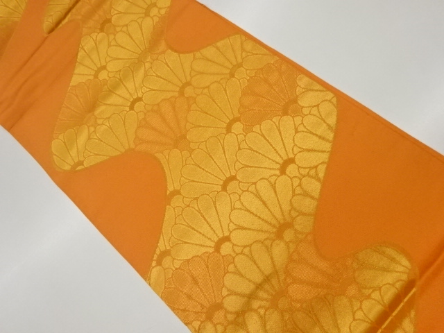 JAPANESE KIMONO / VINTAGE FUKURO OBI / WOVEN KIKU & SEIGAIHA